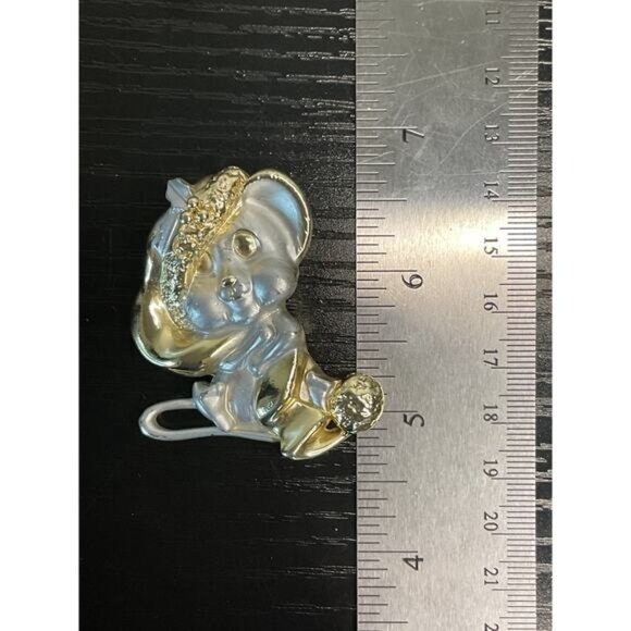 Vintage Mouse Brooch Pin Gold & Silver Tone - Picture 3 of 3